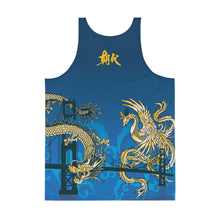 Load image into Gallery viewer, Dynasty Blue and Yellow Unisex Tank Top