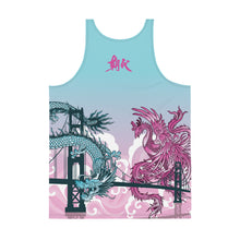 Load image into Gallery viewer, Dynasty Blue and Pink Unisex Tank Top