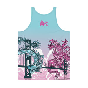 Dynasty Blue and Pink Unisex Tank Top