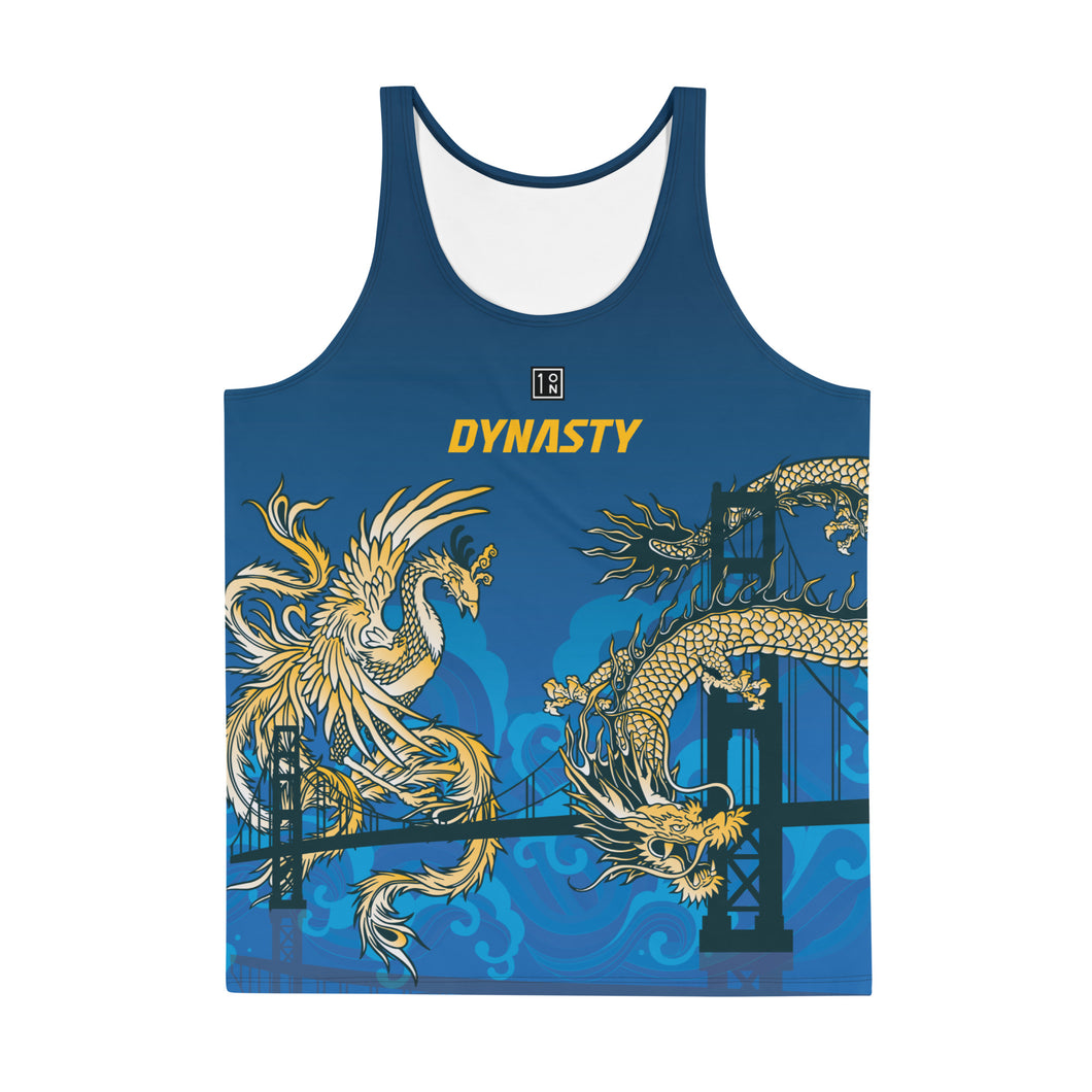 Dynasty Blue and Yellow Unisex Tank Top