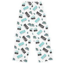 Load image into Gallery viewer, MVSA White and Teal unisex wide-leg lounge Prejama pants