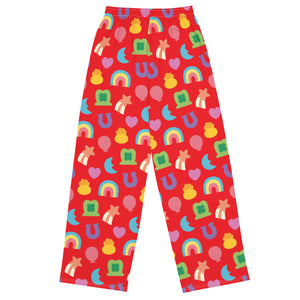 Lucky Puffalumps Red unisex wide-leg Prejama pants