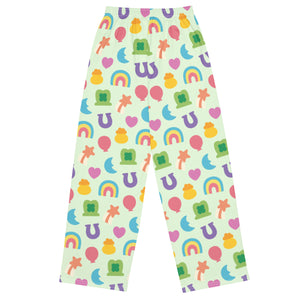 Lucky Fluffalumps Green unisex wide-leg Prejama pants