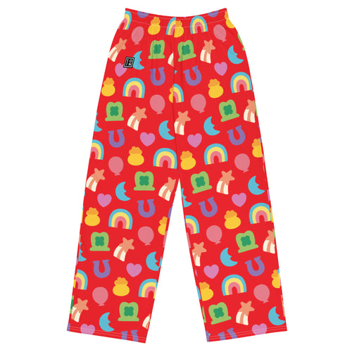 Lucky Puffalumps Red unisex wide-leg Prejama pants