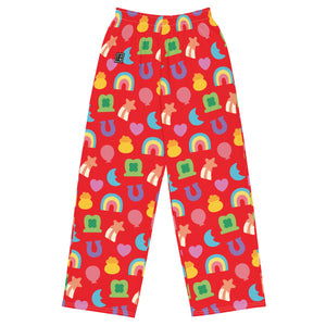 Lucky Puffalumps Red unisex wide-leg Prejama pants