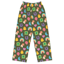 Load image into Gallery viewer, Lucky Puffalumps Green unisex wide-leg Prejama pants