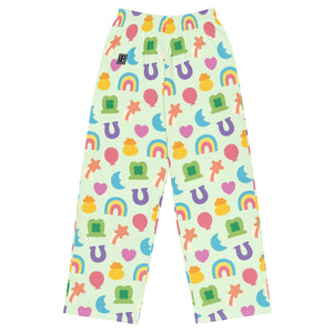 Lucky Fluffalumps Green unisex wide-leg Prejama pants