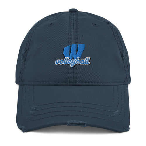 W Volleyball Distressed Hat