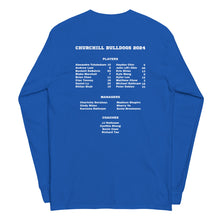 Load image into Gallery viewer, Churchill County Champs 2024 With Roster Men’s Long Sleeve Shirt