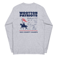 Load image into Gallery viewer, Wootton 2023 County Champions with Team Roster Men’s Long Sleeve Shirt