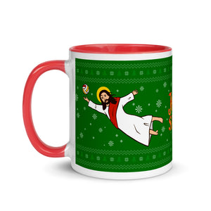 Jesus Saves Volleyball Mug with Color Inside